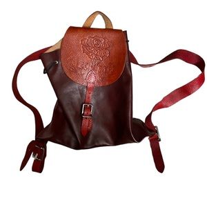 Vintage leather backpack